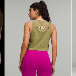 LuluLemon Sculpt Cropped Tank Top Bronze Green